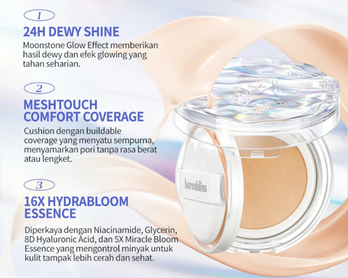 Pertimbangkan cushion yang memiliki hasil akhir dewy agar kulit tampak glowing dan kenyal