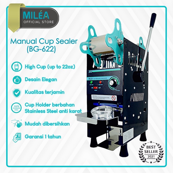 Untuk usaha minuman kecil-kecilan, pilih mesin cup sealer tipe manual yang harganya mulai Rp500.000