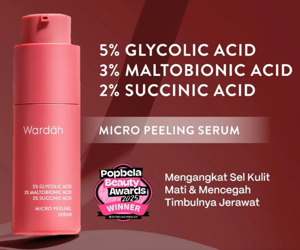 Jangan lupa untuk melakukan eksfoliasi secara rutin dengan Wardah Exfo Peeling Serum