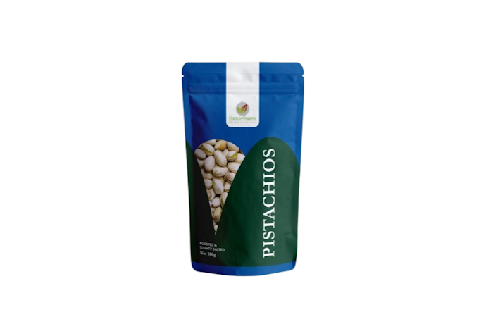 Pertimbangkan kacang pistachio dalam kemasan yang memiliki informasi nilai gizi jelas