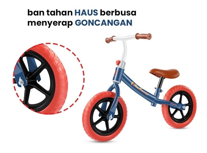 Pilih jenis rodanya; ban solid untuk pemula, sedangkan ban angin untuk anak yang sudah mahir dan kebutuhannya beragam