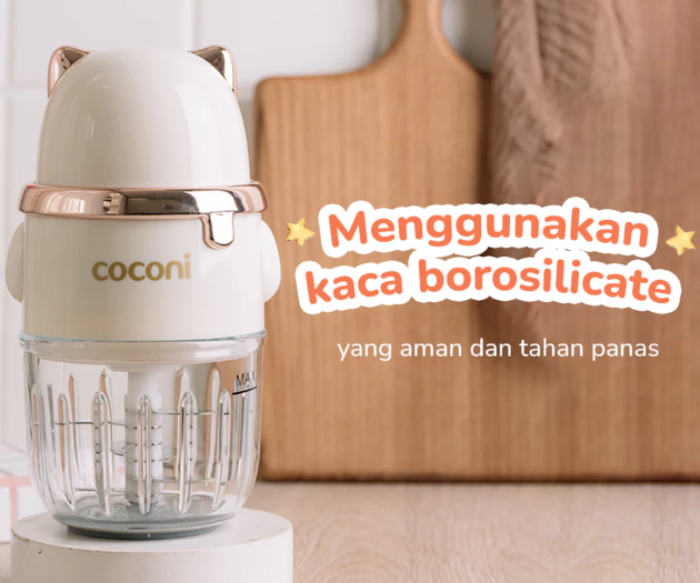 Utamakan mini chopper portable dengan material kaca untuk menghaluskan MPASI