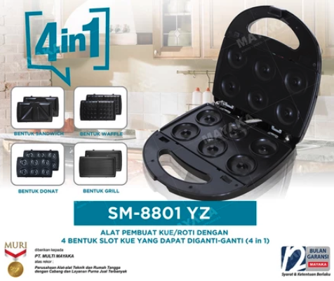 Utamakan sandwich maker dengan pelat 4-in-1 atau 3-in-1 agar lebih multifungsi