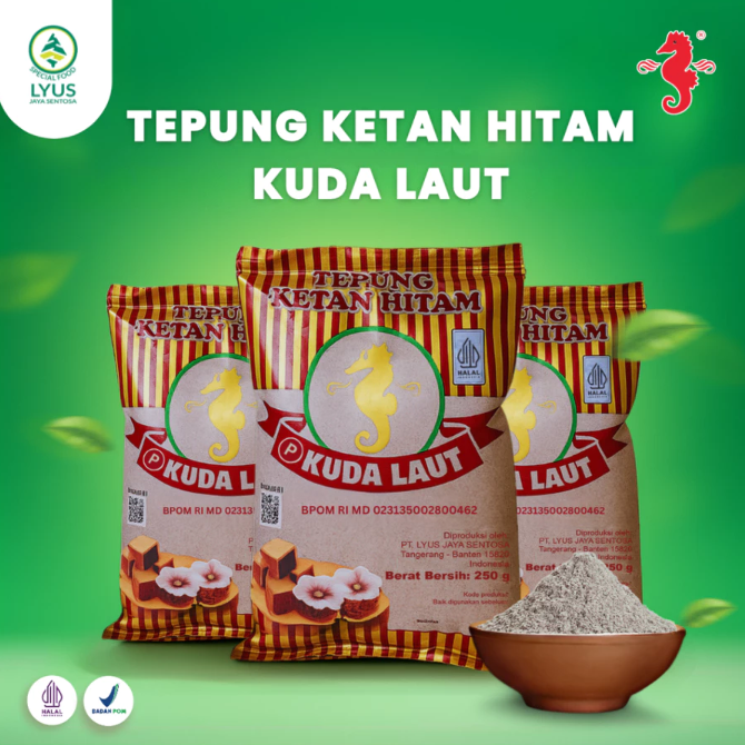 Pilih tepung ketan hitam dari merek yang bagus dan tepercaya, seperti TKH, Kuda Laut, KETANKU, dan Amanah