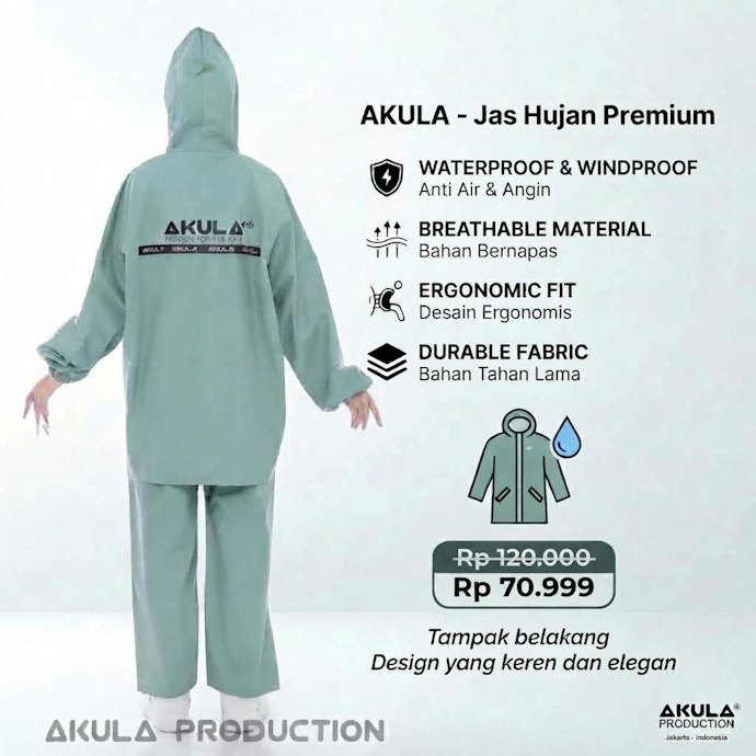 Agar jas hujan tidak rembes, cek material, sealed seam, dan closure