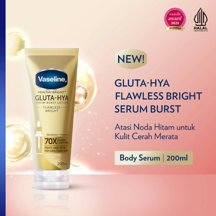 Untuk mencerahkan kulit, pilih seri Vaseline Gluta-Hya dengan kandungan serum yang lebih kuat atau seri brightening, seperti Healthy White, Healthy Bright, dan Superfood