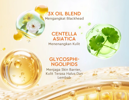 Pilih cleansing oil dengan surfaktan, khususnya untuk makeup waterproof
