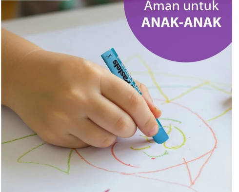 Jika digunakan untuk anak-anak, prioritaskan crayon dengan klaim non-toxic