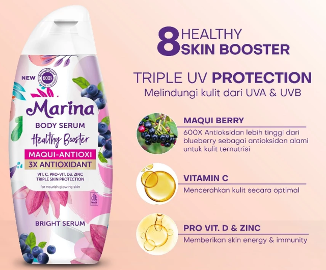 Jika kulit Anda butuh perawatan intensif, pertimbangkan Marina body serum