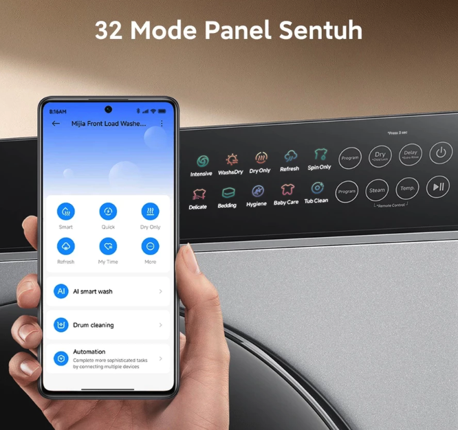 Jika mencuci setiap hari, cek fitur fuzzy logic, sensor auto load, atau AI control agar daya menyesuaikan beban