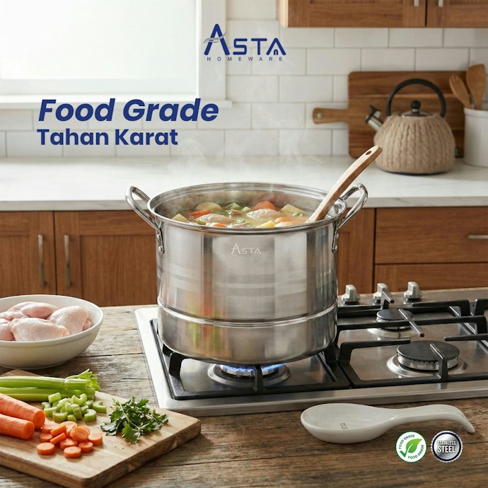 Utamakan panci kukus dari stainless steel yang awet dan antikarat