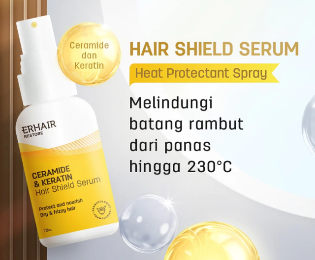Untuk melindungi rambut akibat panas catokan, pilih vitamin rambut dengan kandungan heat protector