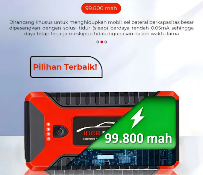 Pastikan jumper aki mobil dibekali daya setidaknya mulai dari 12.000 mAh