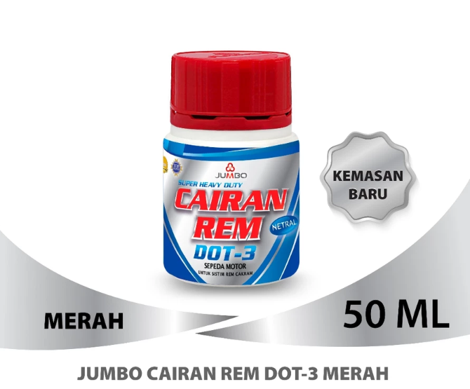 Cari minyak rem motor dengan volume sekitar 50-100 ml atau botol kecil
