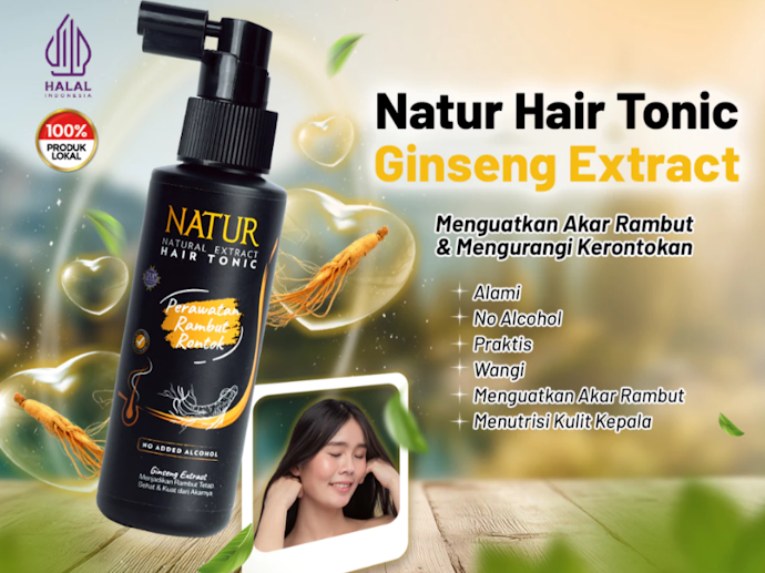 Utamakan tonik rambut dengan kandungan ginseng, biotin, atau ekstrak batang kina untuk bantu mengurangi rontok