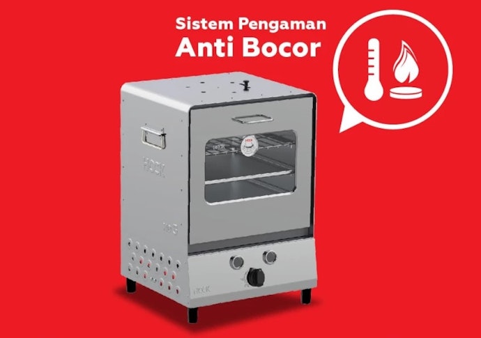 Utamakan oven gas yang memiliki fitur safety seperti safety flame device