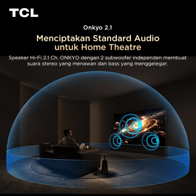 Pastikan juga TV 65 inch dibekali lebih dari dua speaker untuk audio yang lebih kuat