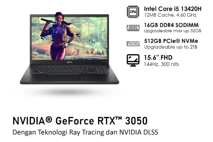 Untuk kebutuhan gaming dan editing video, utamakan prosesor Core i5 seri H dengan GPU dedicated