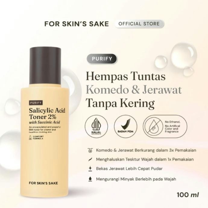 Untuk kulit sensitif dan berjerawat, pastikan toner tanpa kandungan alkohol atau bahan yang tergolong iritatif