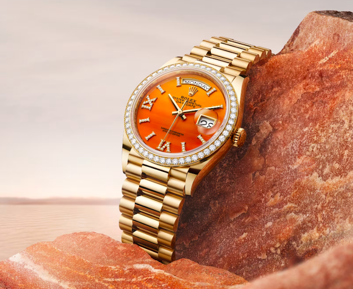 Sebagai investasi, pertimbangkan seri Rolex Day-Date, Datejust, atau jam tangan Rolex berbahan Rolesor