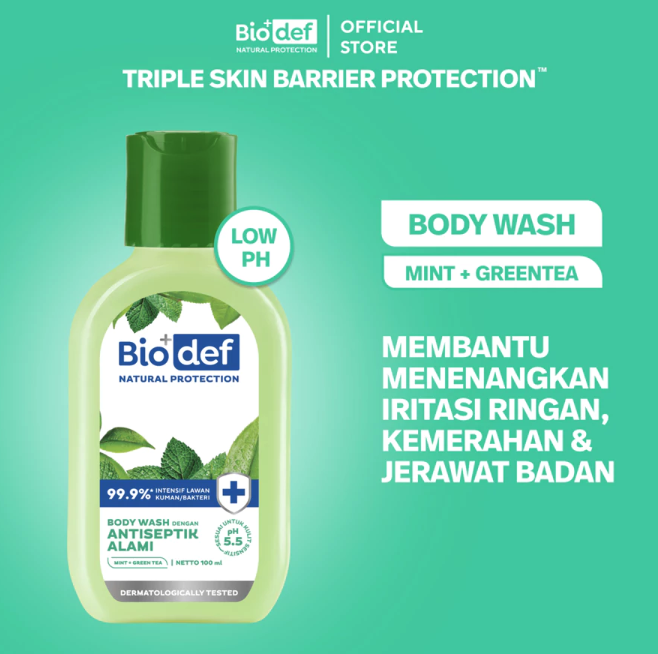 Jika mengalami biang keringat dengan sumbatan lebih dalam (miliaria rubra), pilih sabun yang mengandung eksfoliasi dan menthol