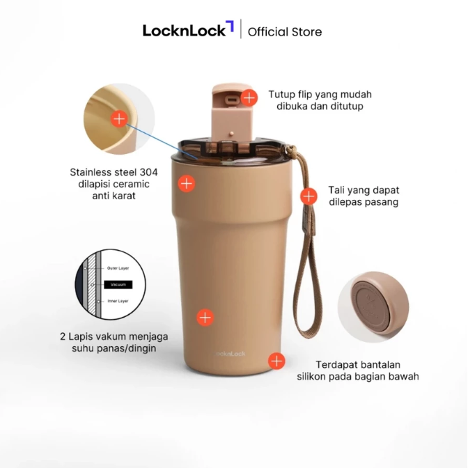 Utamakan tumbler kopi dengan fitur vacuum insulated dan material stainless steel