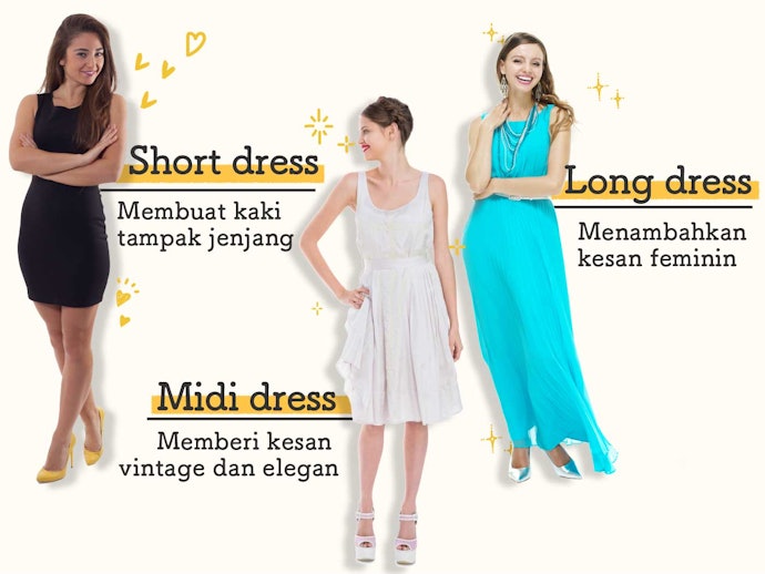 Sesuaikan panjang dress dengan kebutuhan Anda