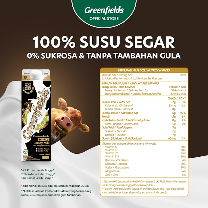 Utamakan susu pasteurisasi yang kandungan gulanya lebih rendah