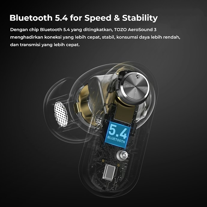 Pertimbangkan juga TWS dengan Bluetooth 5.4 dan codec AAC sebagai patokan awal untuk koneksi dan kualitas suara yang lebih baik