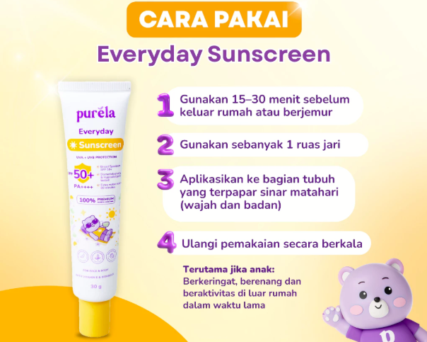 Pilih sunscreen anak berlabel "untuk wajah dan badan" agar bisa digunakan di area tubuh juga