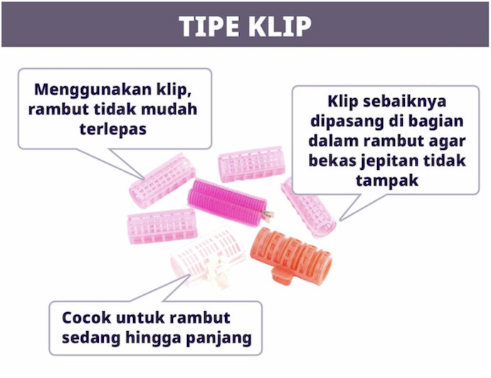 Untuk rambut sedang-panjang, pilih tipe klip