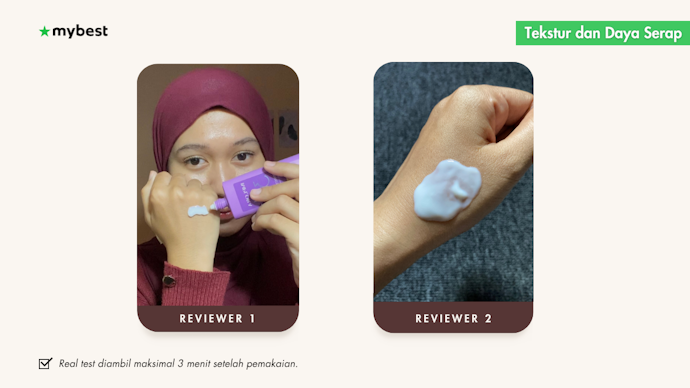 Poin uji coba 1: Tekstur dan daya serap