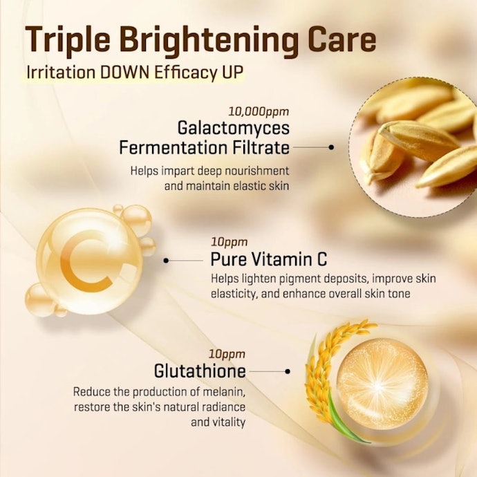 Pastikan sheet mask mengandung bahan pencerah seperti vitamin C; Namun, pilih bahan niacinamide, licorice extract, atau glutathione bila kulit Anda mudah iritasi