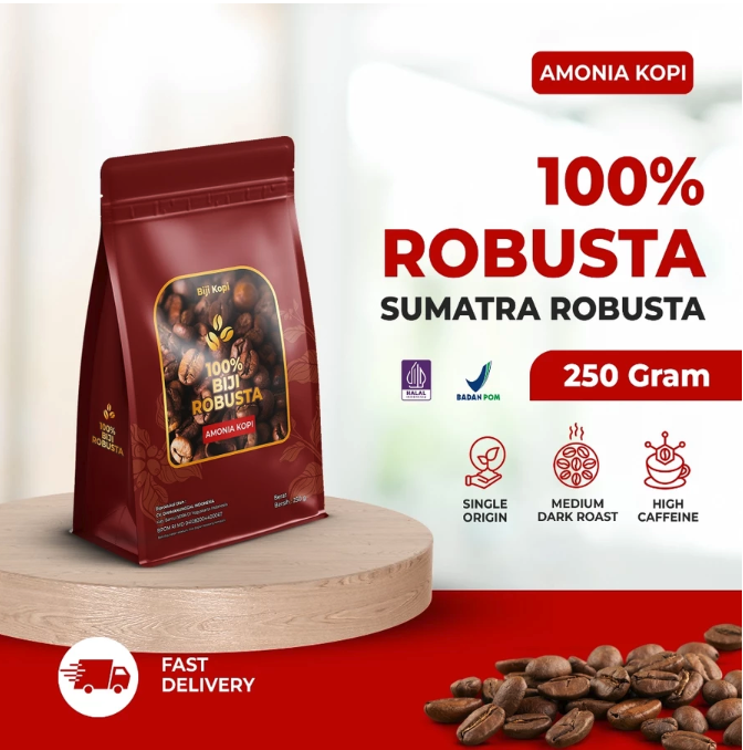 Pilih 100% coffee jika ingin kopi murni seperti Amonia 100% Sumatra Robusta atau instant mix seperti Indocafe Coffee Mix jika menginginkan kepraktisan