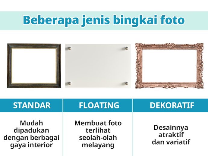 Standar, floating, atau dekoratif? Kenali model bingkai foto