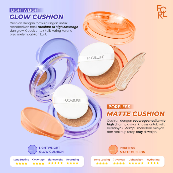 Perhatikan pula hasil akhir yang ditawarkan cushion Focallure