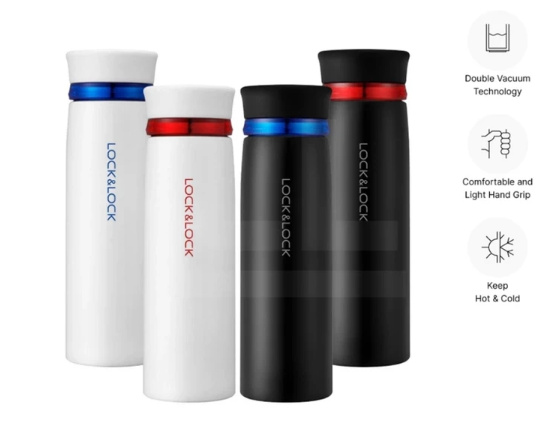 Utamakan termos dengan fitur vacuum insulated atau vacuum flask agar suhu panasnya bertahan lama