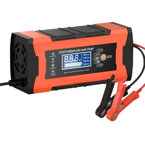 Pilih charger dengan arus 10% dari besar ampere-hour aki mobil