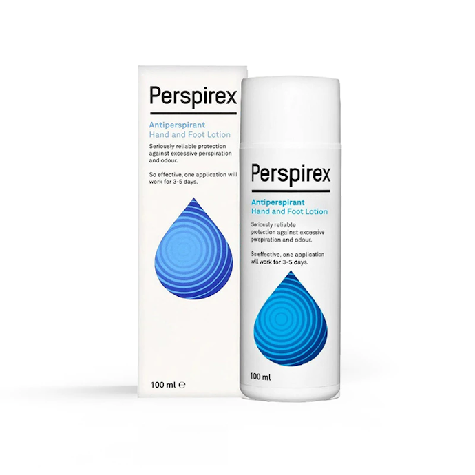 Untuk atasi keringat berlebih di tangan atau kaki, gunakan Perspirex Hand and Foot Lotion