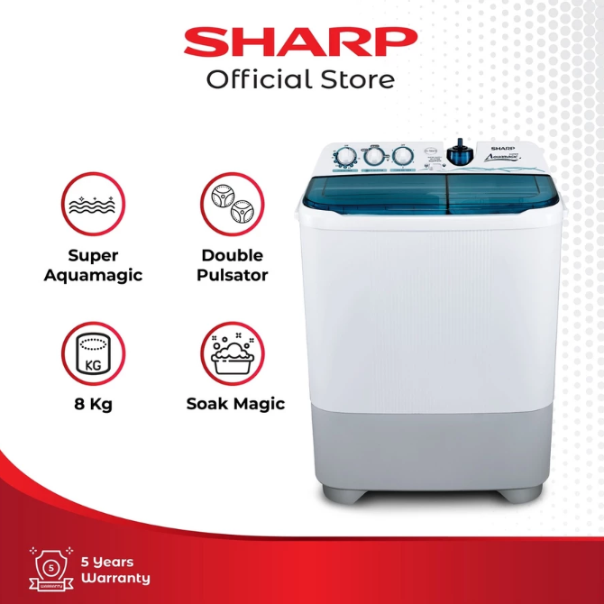 Untuk mesin cuci Sharp 2 tabung, siapkan dana Rp1-2 jutaan