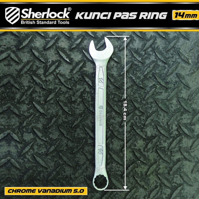 Utamakan kunci ring pas chrome vanadium yang kuat dan tidak mudah aus