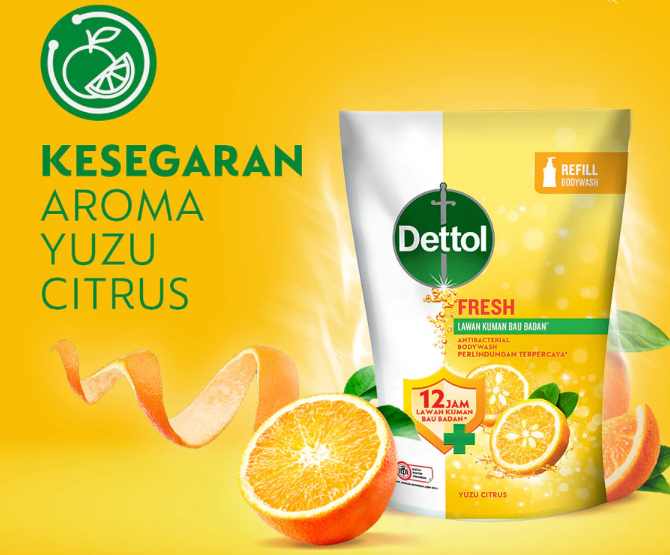 Untuk aktivitas seharian, cari sabun Dettol Fresh, Dettol Lasting Fresh, atau Dettol Re-energize
