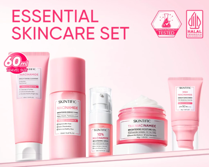 Untuk hasil yang lebih maksimal, gunakan basic skincare (face wash, moisturizer, sunscreen) dan serum