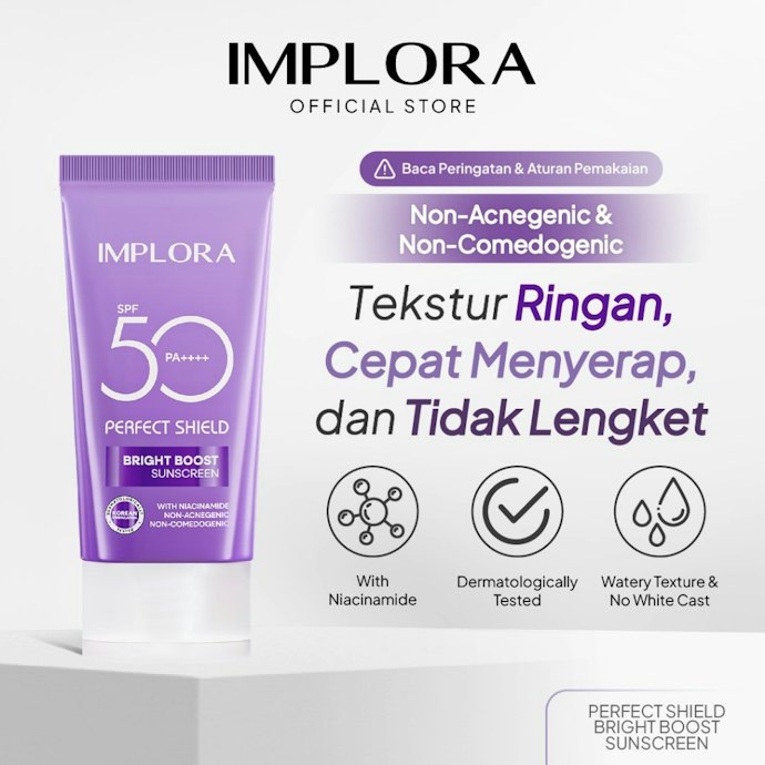 Apakah sunscreen Implora terasa lengket atau berminyak setelah digunakan?