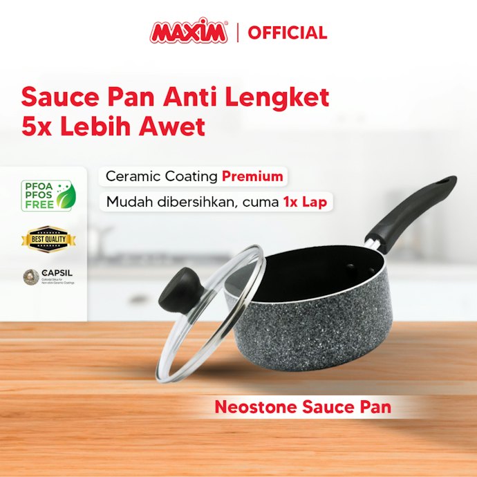 Panci Maxim punya lapisan anti lengket yang tebal untuk pemakaian sehari-hari