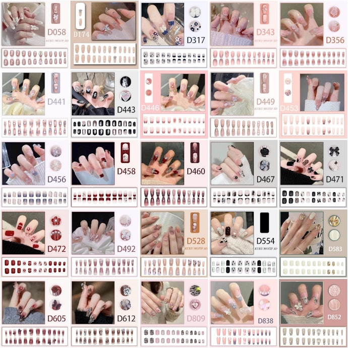Meganails: Menawarkan lebih dari 500 pilihan kuku palsu motif dengan harga ekonomis