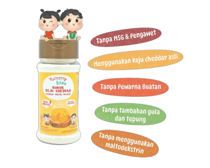 Bila Anda ingin yang lebih praktis, pilihlah keju MPASI bentuk bubuk