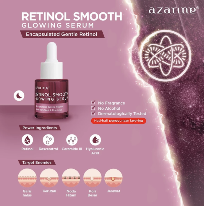 Untuk mengatasi tanda penuaan, pilih retinol; Bakuchiol dan peptide bisa dipilih jika kulit sensitif terhadap retinol