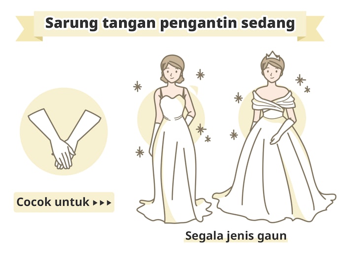 Sedang: Bisa dipakai untuk semua jenis gaun