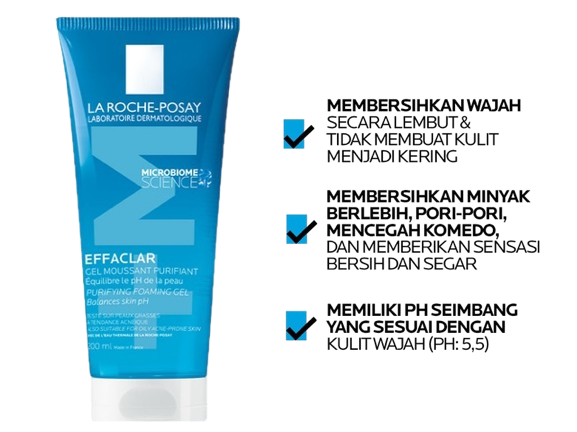 Effaclar Purifying Foaming Gel: Pembersih wajah lembut dengan pH 5.5